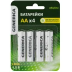                  Батарейка щелочная Alkaline LR06/AA (4шт/блистер) GENERICA
               