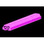                  Клемма TB концевая 2-2 с бок. подключ. с защелк. ножками, розовая.
               