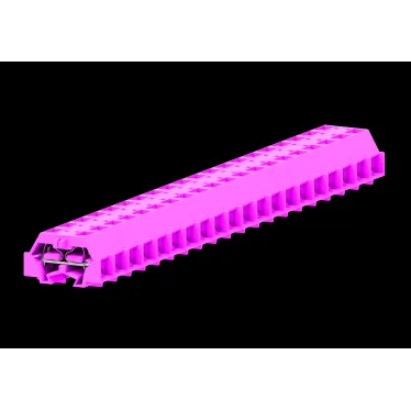 Клемма TB концевая 2-2 с бок. подключ. с защелк. ножками, розовая.