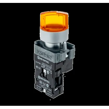 Переключатель с LED подсветкой, 220V AC/DC,желтый, 2 полож. 1NO, фикс., мет. MTB2-BK2563 | 58216 | ОВЕН