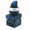 Переключатель с подсветкой NP8-20XD/315, 3 полож. фикс., синий, AC110-230В(LED), 2НО, IP65 (R) | 667616 | CHINT