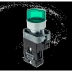Переключатель с LED подсветкой, 220V AC/DC, зеленый, 3 полож. 1NO, фикс., мет. MTB2-BK3363 | 58224 | ОВЕН