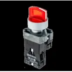 Переключатель с LED подсветкой, 220V AC/DC, красный, 3 полож. 1NC, фикс., мет. MTB2-BK3463 | 58225 | ОВЕН