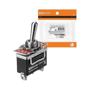 Переключатель-тумблер KN3C-123AAH 1P 250В AC/DC 15А (3c) ON-OFF-ON без фиксации  | SQ0747-0277 | TDM