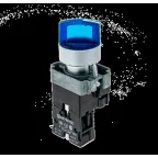 Переключатель с LED подсветкой, 220V AC/DC, синий, 3 полож. 1NO, фикс., мет. MTB2-BK3663 | 58227 | ОВЕН