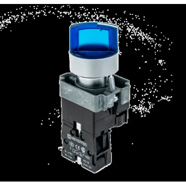 Переключатель с LED подсветкой, 220V AC/DC, синий, 3 полож. 1NO, фикс., мет. MTB2-BK3663 | 58227 | ОВЕН