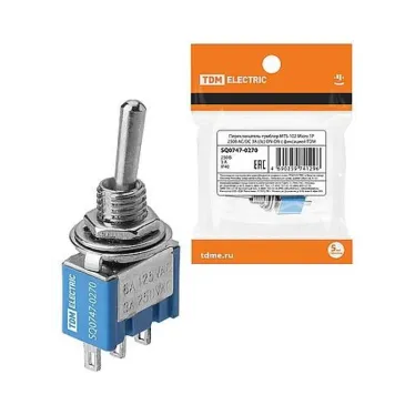 Переключатель-тумблер MTS-102 Micro 1P 250В AC/DC 3А (3c) ON-ON с фиксацией  | SQ0747-0270 | TDM