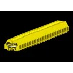 Клемма TB концевая 2-2 с бок. подключ. с защелк. ножками, сечение 1,5 мм. кв., желтая