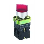 Переключатель NP2-BK12461, 2 положения с фиксацией 1НО,красная AC/DC220В (LED) IP40 | 574697 | CHINT