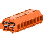 Клемма TB 2-2 с бок. подключ. с защелк. ножками, оранжевая