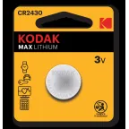 Батарейка CR2430-1BL MAX Lithium (60/240/42000)