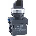 Переключатель без подсветки NP8-11X/221, 2 положения самовозв. 90град, белый, 1НО+1НЗ, IP65 (R) | 578779 | CHINT