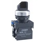 Переключатель без подсветки NP8-11X/21, 2 положения с фиксацией, чёрная 1НО+1НЗ IP65 (R) | 578129 | CHINT