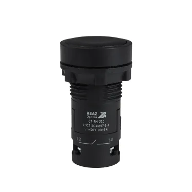 Кнопка с фиксацией OptiSignal Compact D22 C7-PH-210 черная 1НО XB7NH21