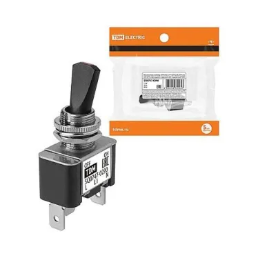 Выключатель-тумблер ASW-07D-2 1P 12В AC/DC 30А (3c) ON-OFF с фиксацией с красной LED подсветкой  | SQ0747-0290 | TDM