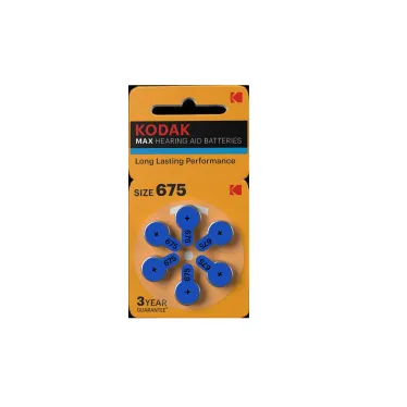 Батарейка ZA675-6BL [KZA675-6] MAX Hearing Aid (360/1800/45000)
