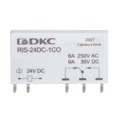 Реле миниатюрное ультратонкое, 1CO, ком. ток 6А, AgSnO, напряжение 48V DC