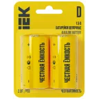 Батарейка щелочная Alkaline LR20/D (2шт/блистер) IEK