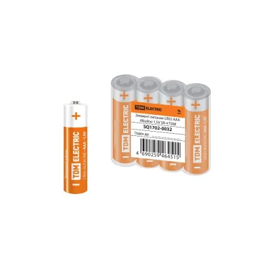 Элемент питания LR03 AAA Alkaline 1,5V SR-4 | SQ1702-0032 | TDM