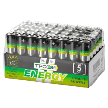 Батарейка щелочная (алкалиновая) LR03-40 bulk ECO (40/960/46080) (AAA)  | Б0027812 | ТРОФИ