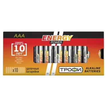 Батарейка щелочная (алкалиновая) LR03-10 box (10/800/48000) (AAA)  | Б0002908 | ТРОФИ