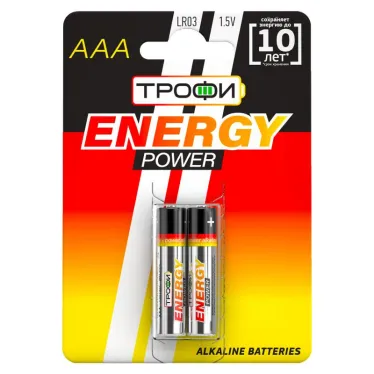 Батарейка щелочная (алкалиновая) LR03-2BL (40/480/23040) (AAA)  | C0034929 | ТРОФИ