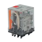 Реле миниатюрное силовое, 3CO, ком. ток 16А, AgSnO?, напряжение 24V AC, опция: тест-кнопка+светодиод