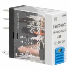 Реле миниатюрное промышленное, 2CO, ком. ток 8А, AgSnO?, напряжение 12V DC, опция: тест-кнопка+светодиод+защитный диод