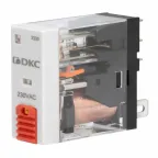 Реле миниатюрное промышленное, 1CO, ком. ток 12А, AgSnO?, напряжение 12V AC, опция: тест-кнопка+светодиод