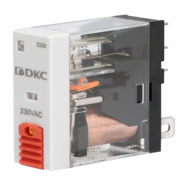Реле миниатюрное промышленное, 1CO, ком. ток 12А, AgSnO?, напряжение 12V AC, опция: тест-кнопка+светодиод