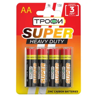 Батарейка солевая (ЭП) R6-4BL (40/720/25920) (AA)  | C0033716 | ТРОФИ