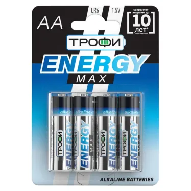 Батарейка щелочная (алкалиновая) LR6-4BL ULTRA (40/640/15360) (AA)  | Б0015138 | ТРОФИ