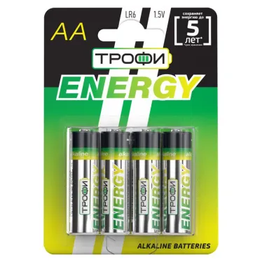 Батарейка щелочная (алкалиновая) LR6-4BL ECO (40/720/17280) (AA)  | Б0017046 | ТРОФИ