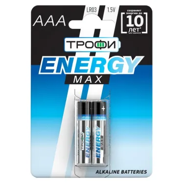 Батарейка щелочная (алкалиновая) LR03-2BL ULTRA (60/480/19200) (AAA)  | Б0018946 | ТРОФИ