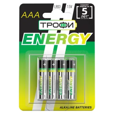 Батарейка щелочная (алкалиновая) LR03-4BL ECO (40/960/37440) (AAA)  | Б0017044 | ТРОФИ