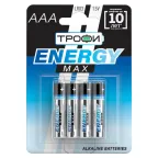 Батарейка щелочная (алкалиновая) LR03-4BL ULTRA (40/960/30720) (AAA)  | Б0015137 | ТРОФИ