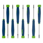Набор отверток для точных работ, 8 шт., PH + SL + Torx, Crv, 2к рукоятка