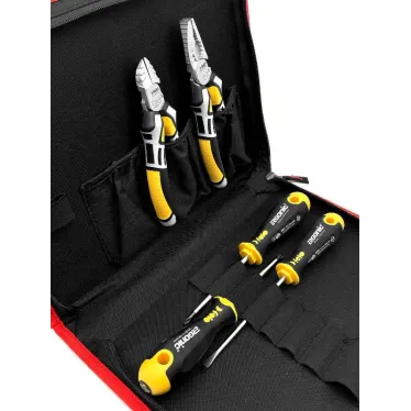 Набор отверток Ergonic SL, PH, PZ с бокорезами и пассатижами в сумке | 40090504 | Felo