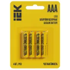                  Батарейка щелочная Alkaline LR03/AAA (4шт/блистер) IEK
               