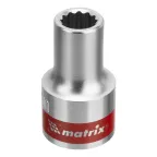 Головка торцевая, 9 мм, 12-гранная, CrV, под квадрат 1/2', хромированная