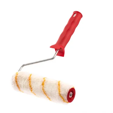 Валик в сборе ПОЛИАКРИЛ желтая полоса, 180 мм, ворс 12 мм, D 36 мм, D ручки 6 мм