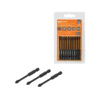 Набор бит PH2x70, односторонних, сталь S2, Е 1/4", намагниченные, торсионные, 10 шт., «Алмаз»  | SQ1019-0445 | TDM