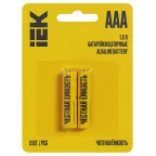 Батарейка щелочная Alkaline LR03/AAA (2шт/блистер) IEK