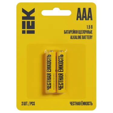 Батарейка щелочная Alkaline LR03/AAA (2шт/блистер) IEK
