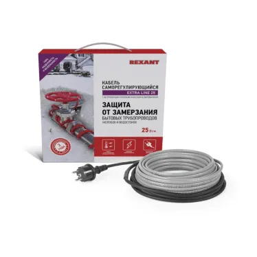 Кабель греющий саморегулирующийся Extra Line 25MSR-PB, на трубу, 7м/175Вт | 51-0642 | REXANT