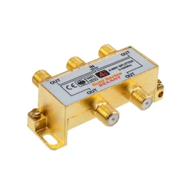 ДЕЛИТЕЛЬ  ТВ x 4 + 5шт. F   "BOX"  5-1000 МГц  "GOLD"  | 05-6103-1 | REXANT