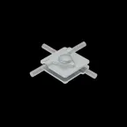                  Универсальный соединитель для прутка Ø 5-10 мм с 2 пластинами 40х40 мм INOX304 | 2USM-D5-10 INOX304 | КМ-профиль
               