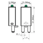Модуль индикации и защиты, LED зелёный+Варистор (A1+), 24V AC/DC