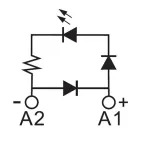 Модуль индикации и защиты, LED зелёный+диод, 6-24V DC