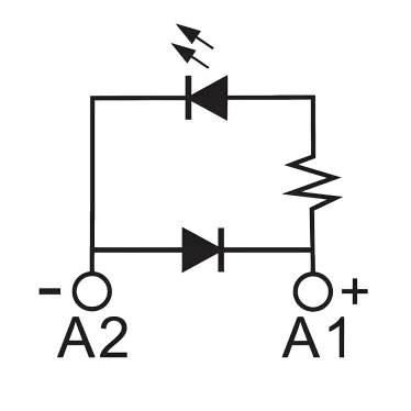 Модуль индикации и защиты, LED зелёный+диод (A1+), 110-240V DC